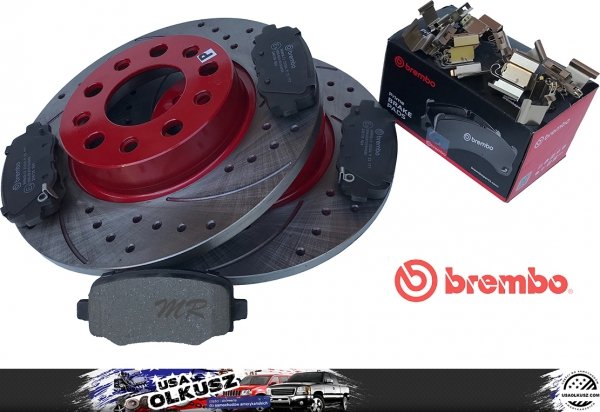Tylne klocki BREMBO + WIERCONE NACINANE tarcze hamulcowe RED Jeep Renegade -2022