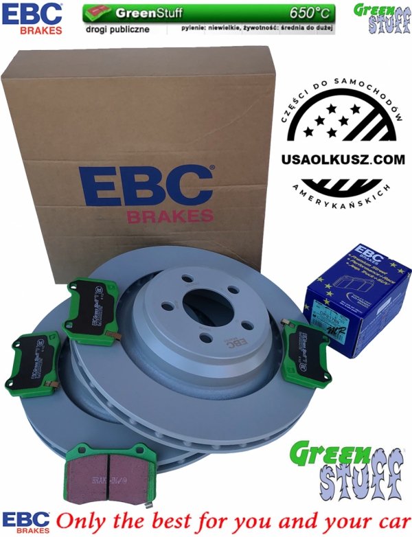 Tylne klocki GreenStuff + tarcze hamulcowe 350mm EBC seria PREMIUM Dodge Magnum SRT-8 6,1 V8