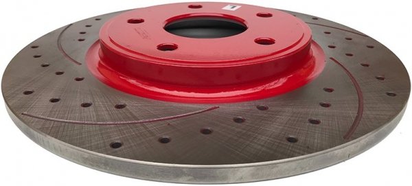 Tylna WIERCONA nacinana tarcza hamulcowa 328mm RED Dodge Caravan 2012-
