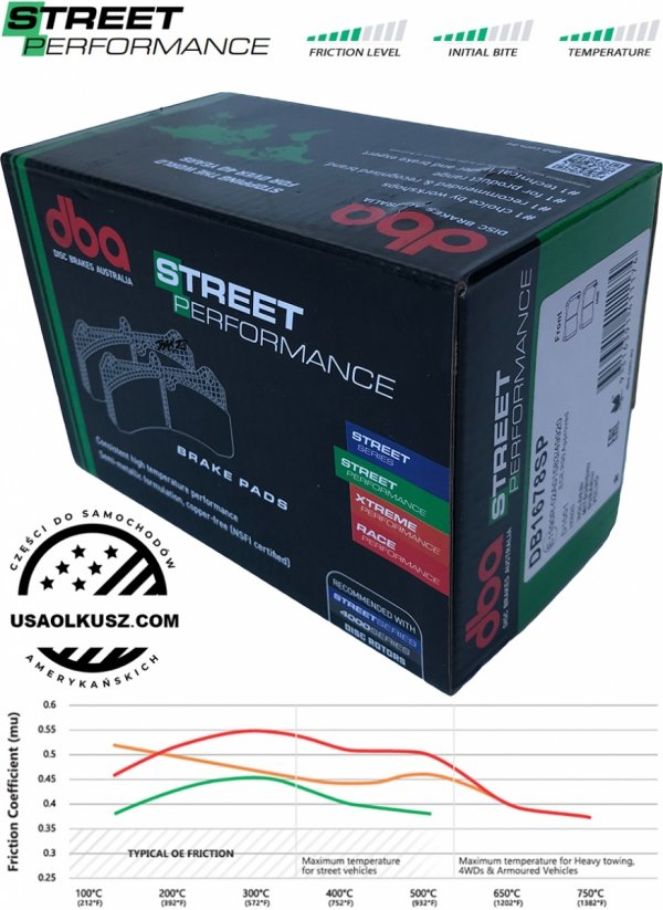 Klocki hamulcowe przednie DBA Street Performance Cadillac CTS 2004-2019
