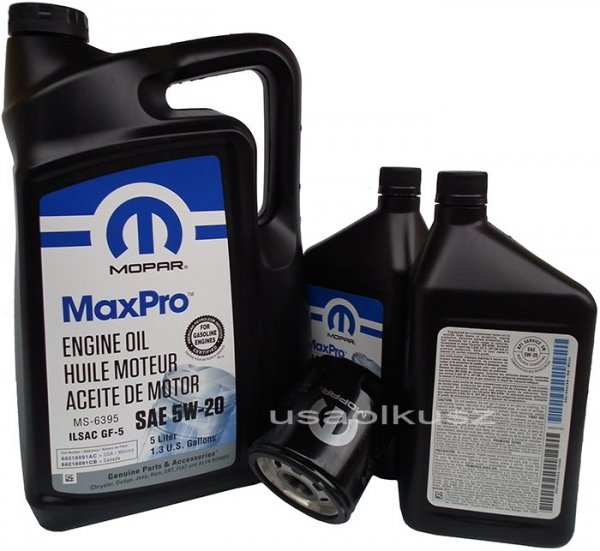 Olej MOPAR MaxPro 5W20 oraz oryginalny filtr Chrysler 300C 5,7 V8 2015-