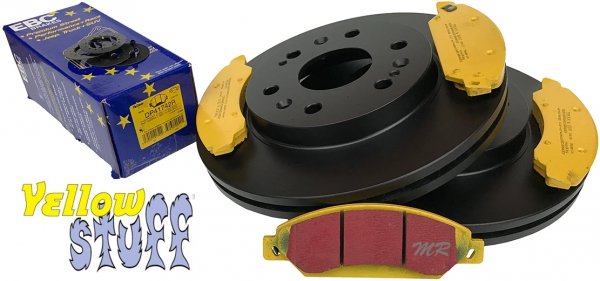 Przednie klocki YellowStuff + tarcze hamulcowe 330mm EBC seria PREMIUM Chevrolet Avalanche 1500 2007-2008