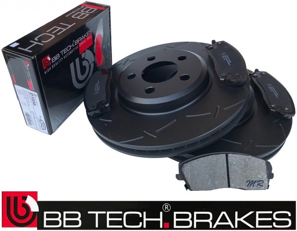 Przednie klocki + NACINANE tarcze hamulcowe 320mm BB-TECH Dodge Magnum