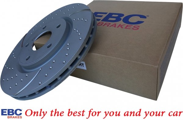 Przednie klocki GreenStuff + NAWIERCANE NACINANE tarcze hamulcowe 330mm EBC seria GD RAM Cargo Van 2012-