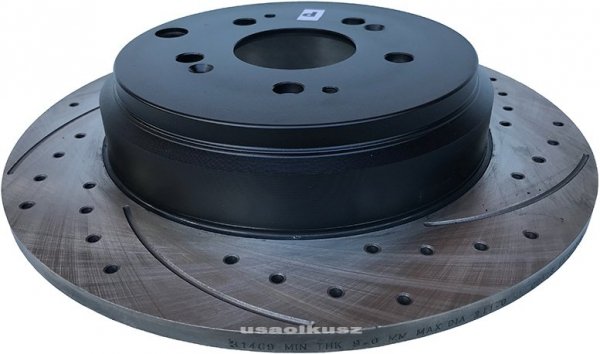 Tylne klocki + WIERCONE tarcze hamulcowe Honda Pilot 2009-