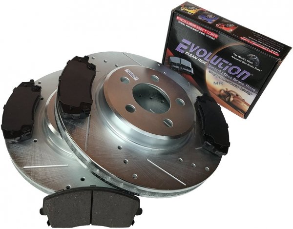 Przednie klocki Z16 + WIERCONE nacinane tarcze hamulcowe POWERSTOP 320mm Dodge Magnum