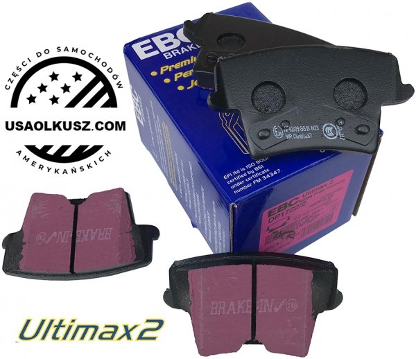 Tylne klocki Ultimax2 + NIE WENTYLOWANE tarcze hamulcowe EBC seria PREMIUM Chrysler 300C RWD V6