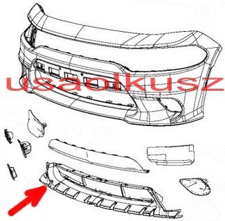 Wzmocnienie zderzaka przedniego dolne Dodge Charger SRT 2015-