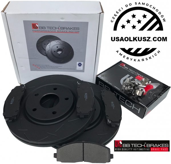 Klocki + NACINANE tarcze hamulcowe przednie 330mm Volkswagen Routan 2012-