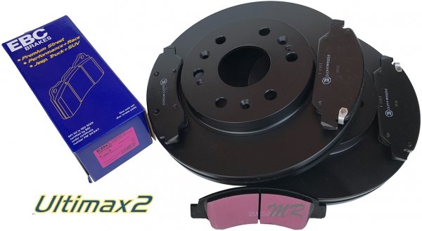 Przednie klocki Ultimax2 + tarcze hamulcowe 330mm EBC seria PREMIUM GMC Yukon 2009-2020