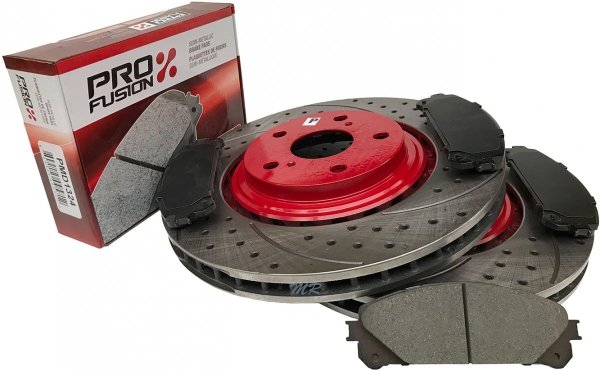 Przednie klocki + WIERCONE NACINANE tarcze hamulcowe RED Lexus RX350 RX450h