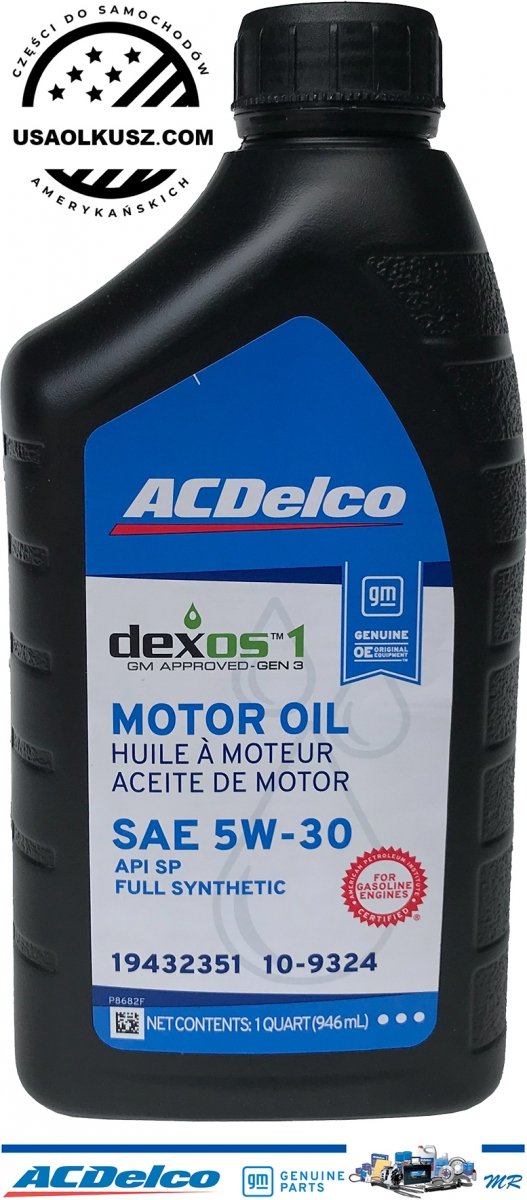 Olej silnikowy 5W30 Dexos1 API SP Full Synthetic ACDelco GMW18144