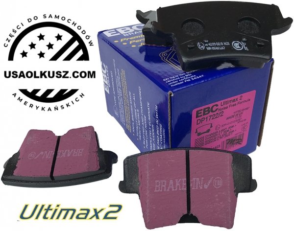 Tylne klocki Ultimax2 + WIERCONE NACINANE tarcze hamulcowe EBC seria GD Dodge Charger RWD V6