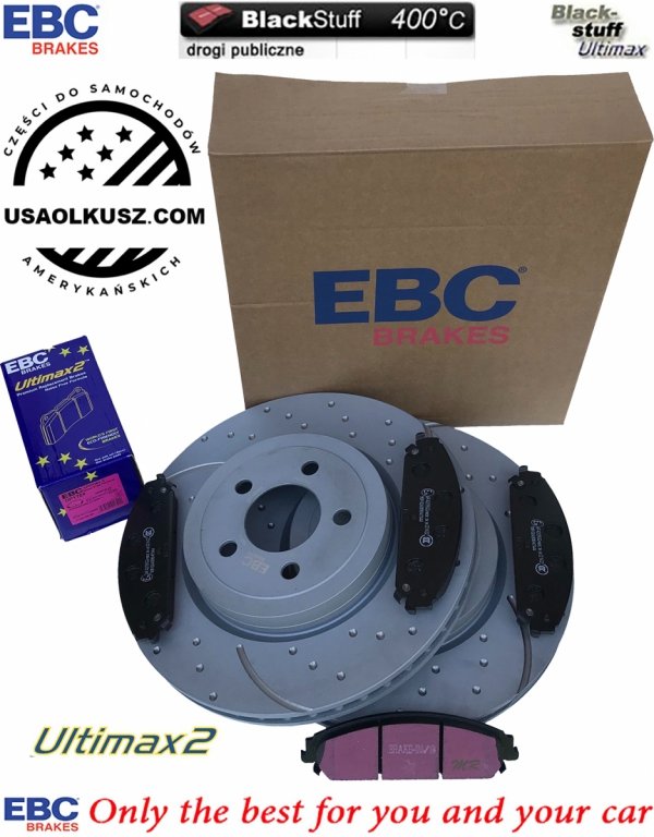 Przednie klocki Ultimax2 + tarcze hamulcowe 345mm EBC seria GD Dodge Challenger