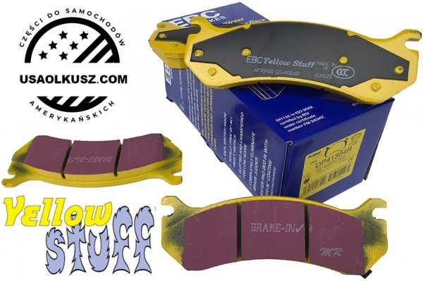 Tylne klocki YellowStuff + NACINANE tarcze hamulcowe EBC seria USR GMC Yukon XL 2500 2000-2007