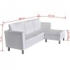 Sofa 3-osobowa, skóra syntetyczna, biała