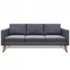 Sofa 3-osobowa, materiałowa, ciemnoszara
