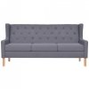 3-osobowa sofa tapicerowana tkaniną, szara