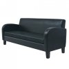 Sofa 3-osobowa, sztuczna skóra, czarna