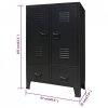 Metalowa szafa w industrialnym stylu, 67 x 35 x 107 cm, czarna
