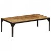 Stolik kawowy, surowe drewno mango i stal, 110 cm