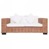 2-osobowa sofa ogrodowa, z naturalnego rattanu