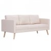 Sofa 3-osobowa, materiałowa, kremowa