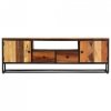 Szafka pod TV, 120x30x40 cm, lite drewno odzyskane i stal