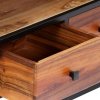 Szafka pod TV, 120x30x40 cm, lite drewno odzyskane i stal