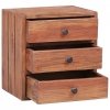 Szafka nocna, 3 szuflady, 35x25x35 cm, lite drewno z mahoniowe