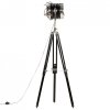 Lampa podłogowa na trójnogu, czarna, lite drewno mango, 171 cm