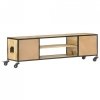 Szafka pod TV, 130 x 30 x 39 cm, lite drewno mango