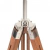 Lampa podłogowa na trójnogu, brązowo-biała, tek, 141 cm