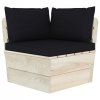 Ogrodowa sofa 2-osobowa z palet, z poduszkami, drewno świerkowe