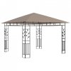 Altana z moskitierą i sznurem lampek LED, 3x3x2,73 cm, taupe