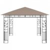 Altana z moskitierą i sznurem lampek LED, 3x3x2,73 cm, taupe
