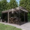 Altana z moskitierą i sznurem lampek LED, 4x3x2,73 cm, taupe