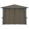 Altana z zasłonami i lampkami LED, 4x3 m, taupe, aluminium