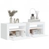 Szafki nocne z LED, 2 szt., białe, 60x35x40 cm