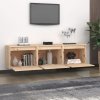Szafki pod TV, 3 szt., lite drewno sosnowe