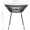 Stolik ogrodowy, czarny, Ø70x74 cm, rattan i szkło