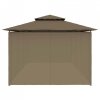 Altana z zasłonami, 600x298x270 cm, kolor taupe, 180 g/m²
