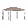 Altana ogrodowa z moskitierą, 4x3x2,73 m, kolor taupe, 180 g/m²