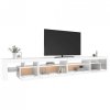 Szafka pod TV z oświetleniem LED, biała, 290x36,5x40 cm