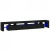 Szafka pod TV z oświetleniem LED, czarna, 260x36,5x40 cm