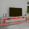 Szafka pod TV z oświetleniem LED, szarość betonu, 260x36,5x40cm