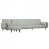 Sofa rozkładana L, jasnoszara, 275x140x70 cm, aksamit