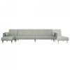 Sofa rozkładana L, jasnoszara, 275x140x70 cm, aksamit