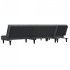 Sofa rozkładana L, ciemnoszara, 255x140x70 cm, aksamit