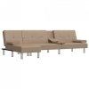Sofa rozkładana L, cappuccino, 255x140x70 cm, sztuczna skóra
